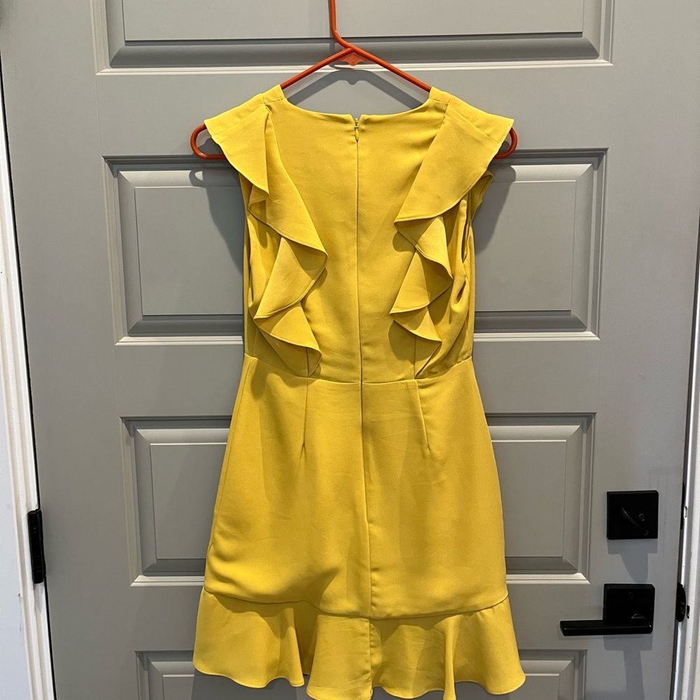 BCBGMaxAzria Yellow Ruffled Halter Mini Dress - Picture 2 of 3
